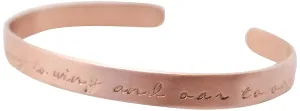 0.25 in Personalized Copper Cuff Bracelet - Inspirational Custom Message Bangle - 1/4 in wide