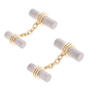 18ct White & Yellow Gold Men's Cufflinks CU-2537