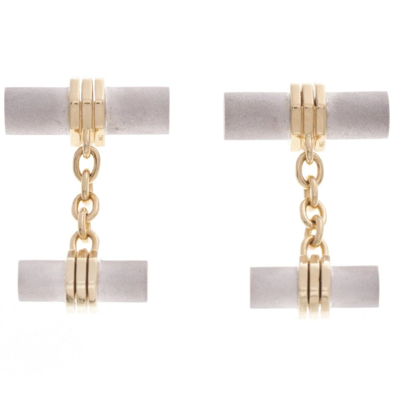18ct White & Yellow Gold Men's Cufflinks CU-2537