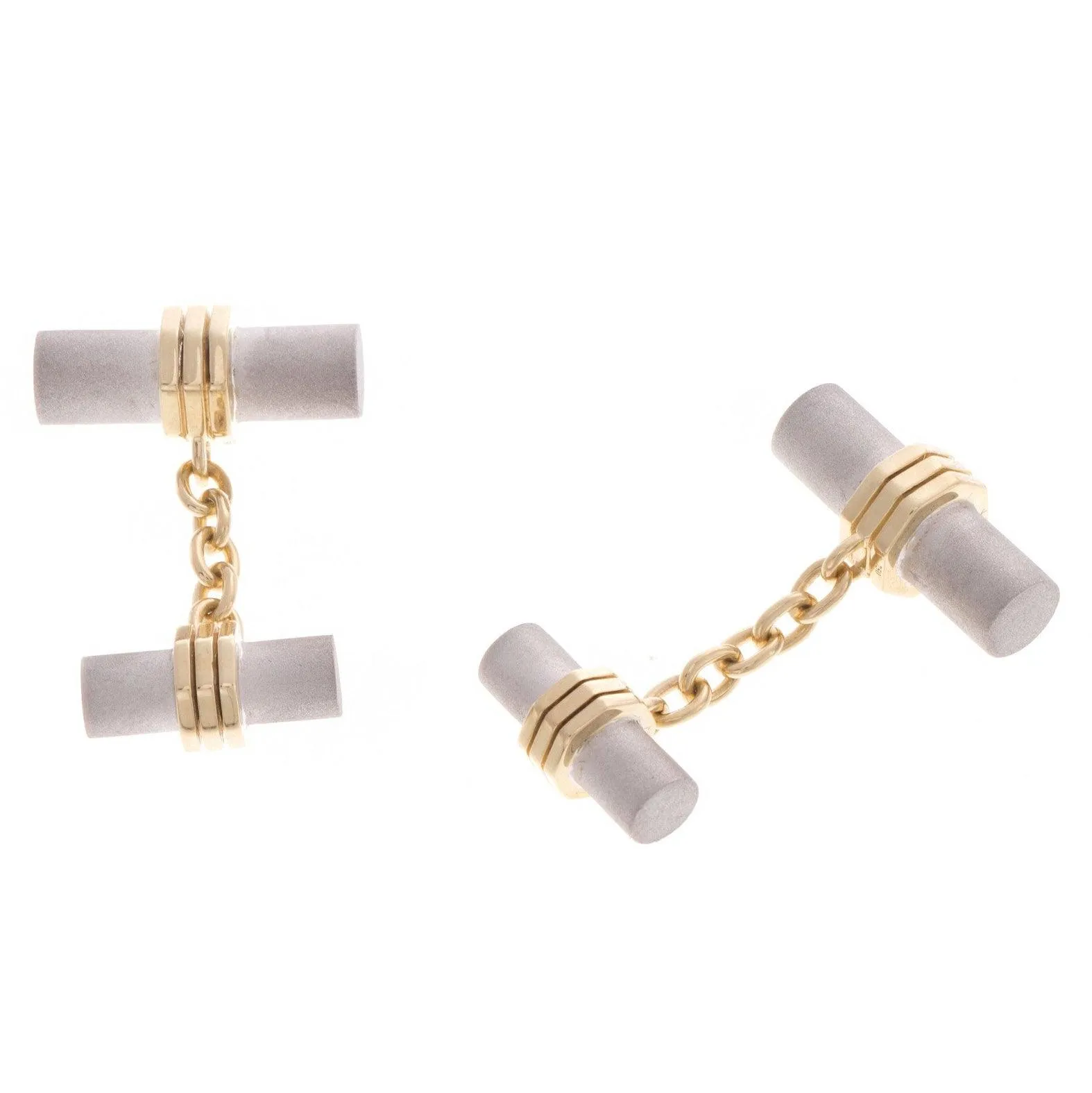 18ct White & Yellow Gold Men's Cufflinks CU-2537