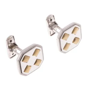 18ct White & Yellow Gold Men's Cufflinks CU-2538