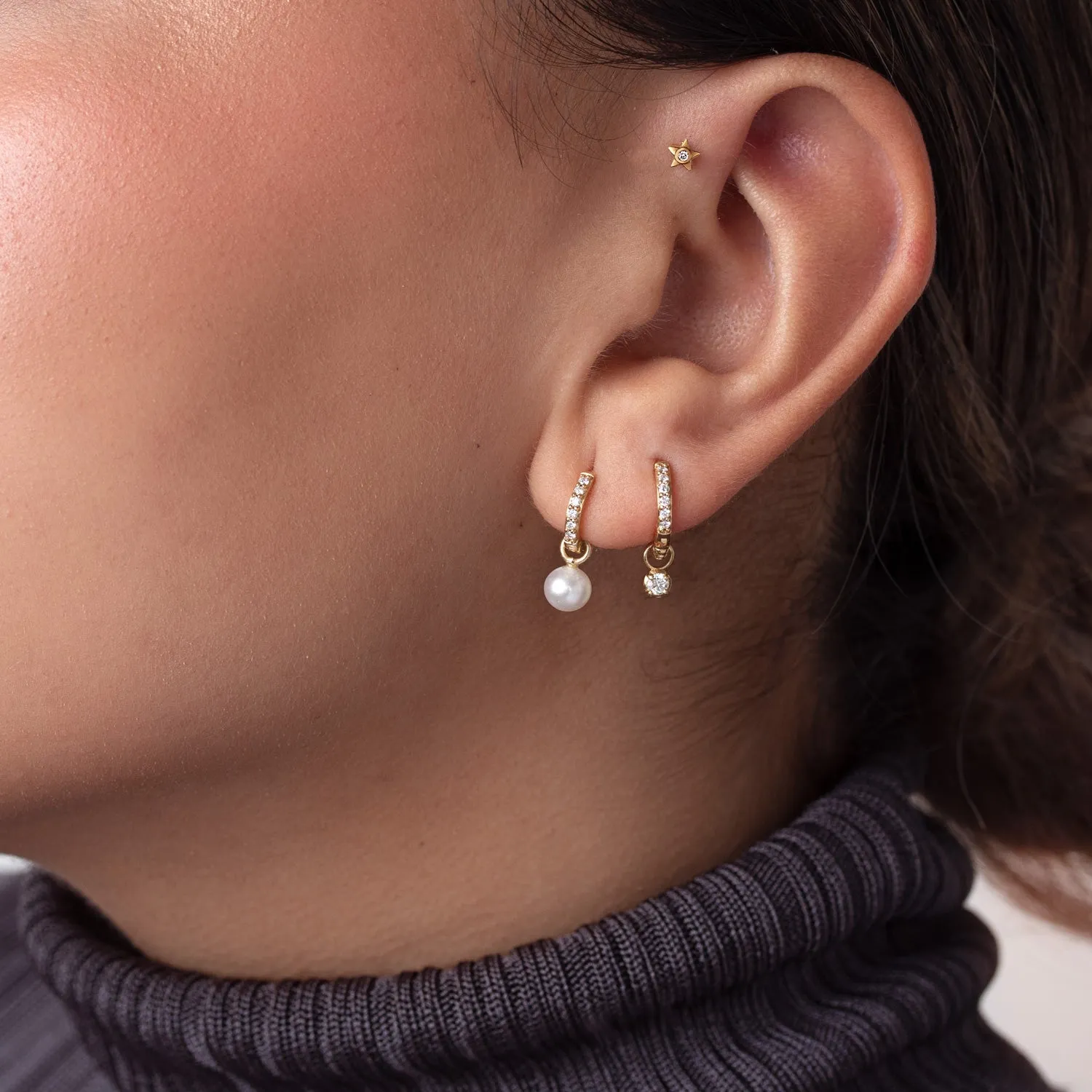 9k Diamond Stargazer Single Labret