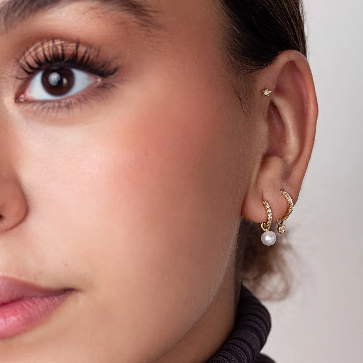 9k Diamond Stargazer Single Labret