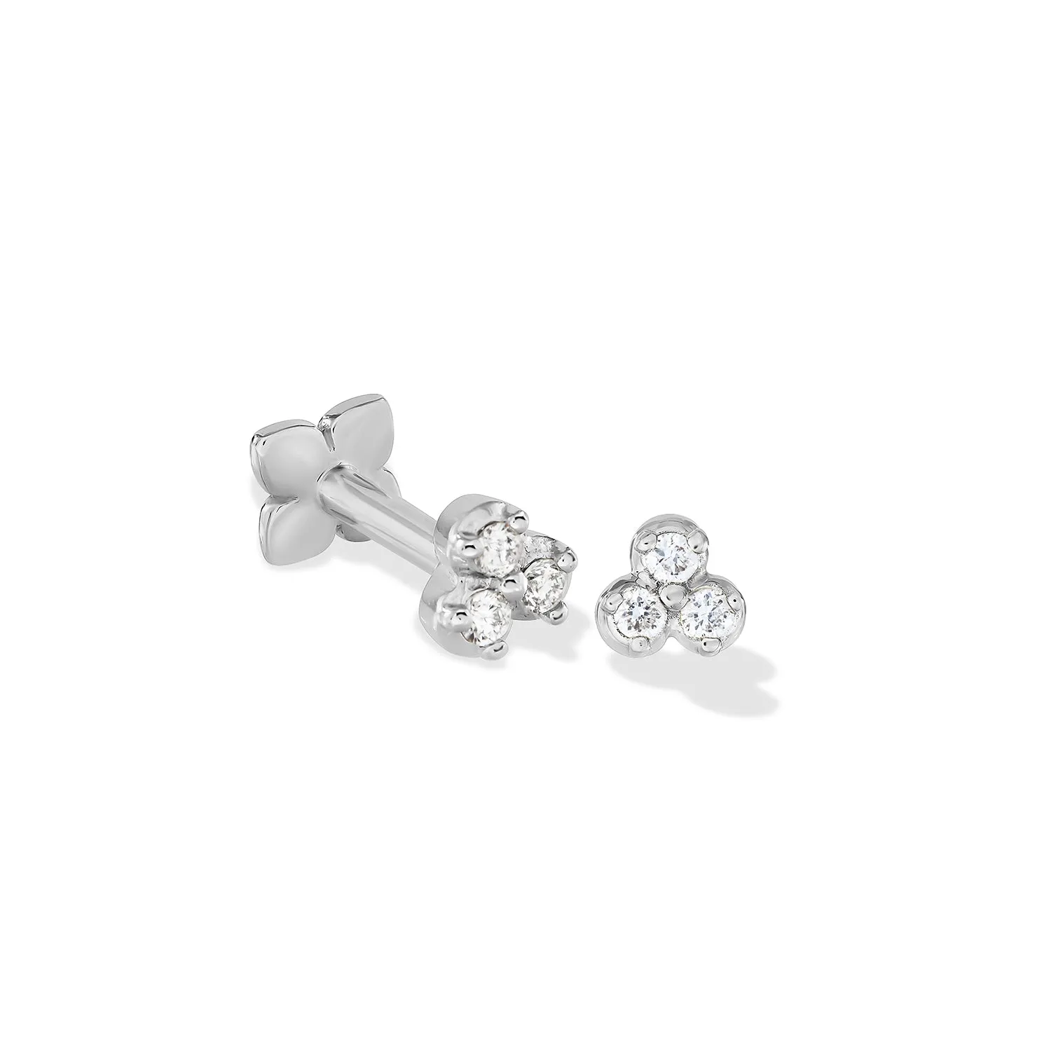 9k Diamond Trio Single Labret