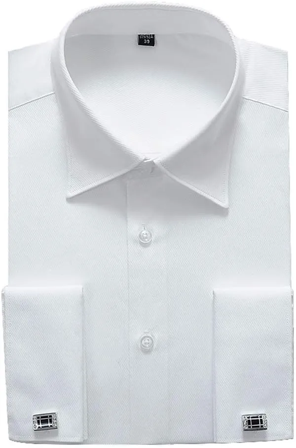 Alimens & Gentle French Cuff Regular Fit Dress Shirts (Cufflink Included)