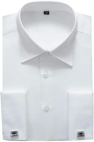 Alimens & Gentle French Cuff Regular Fit Dress Shirts (Cufflink Included)