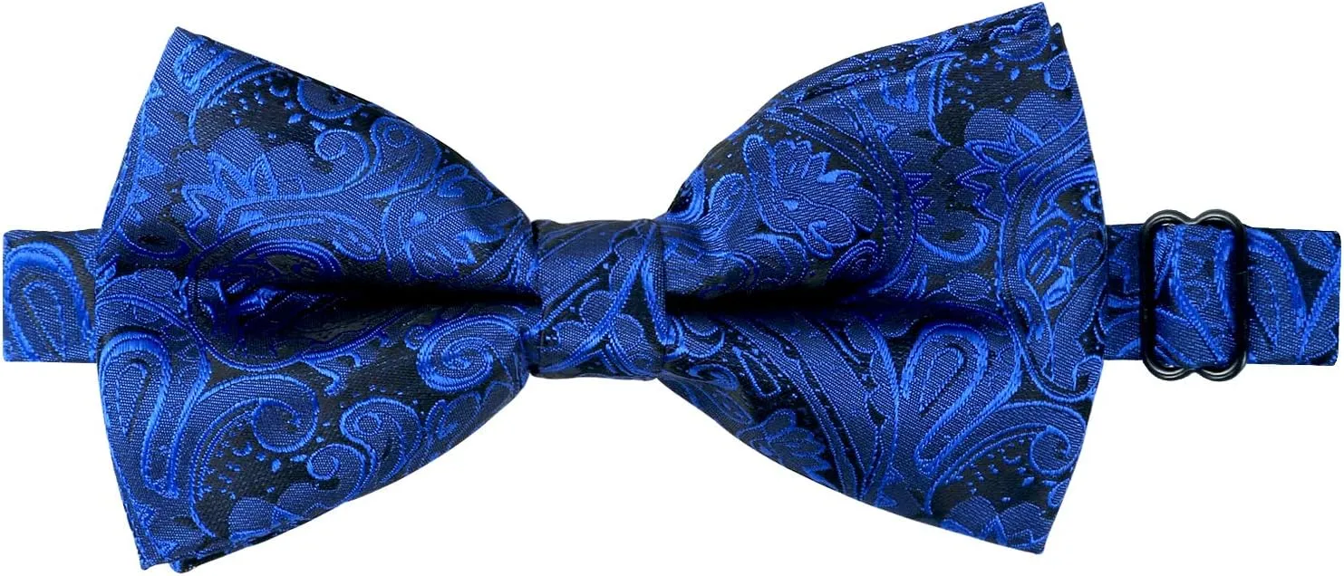 Alizeal Mens Paisley Bow Tie, Hanky and Cufflinks