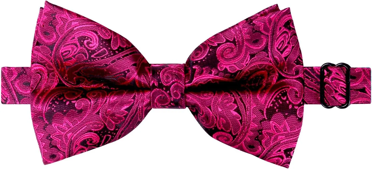 Alizeal Mens Paisley Bow Tie, Hanky and Cufflinks