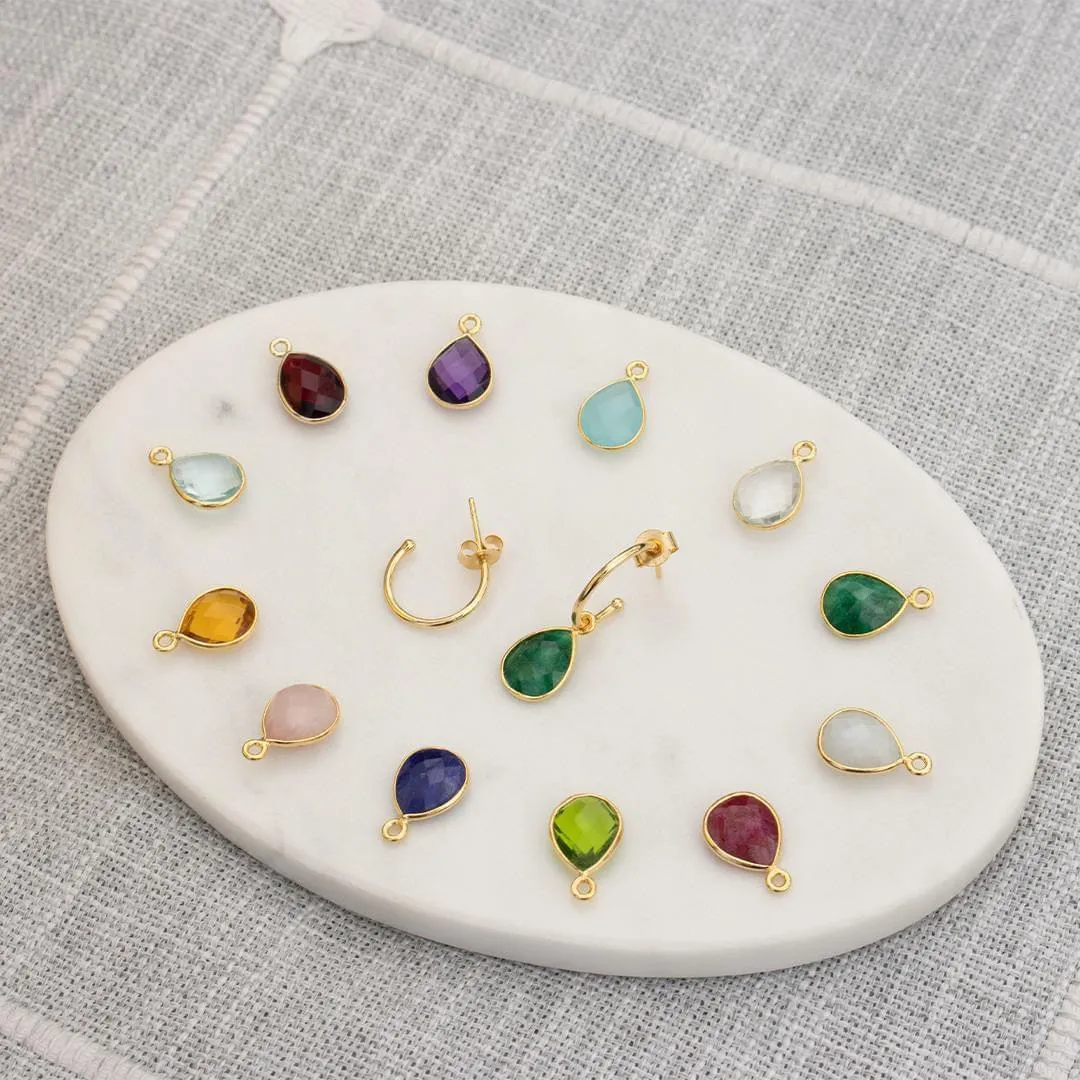 Amethyst Hoop Earrings | Gold | February Birthstone