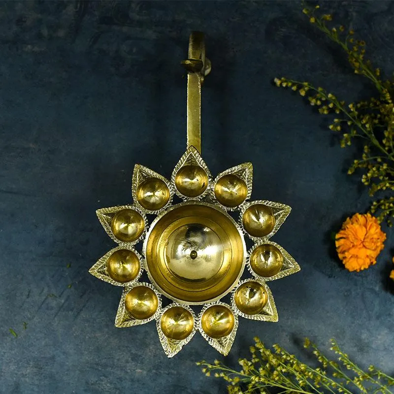 Antique Panchaarti Brass Diya