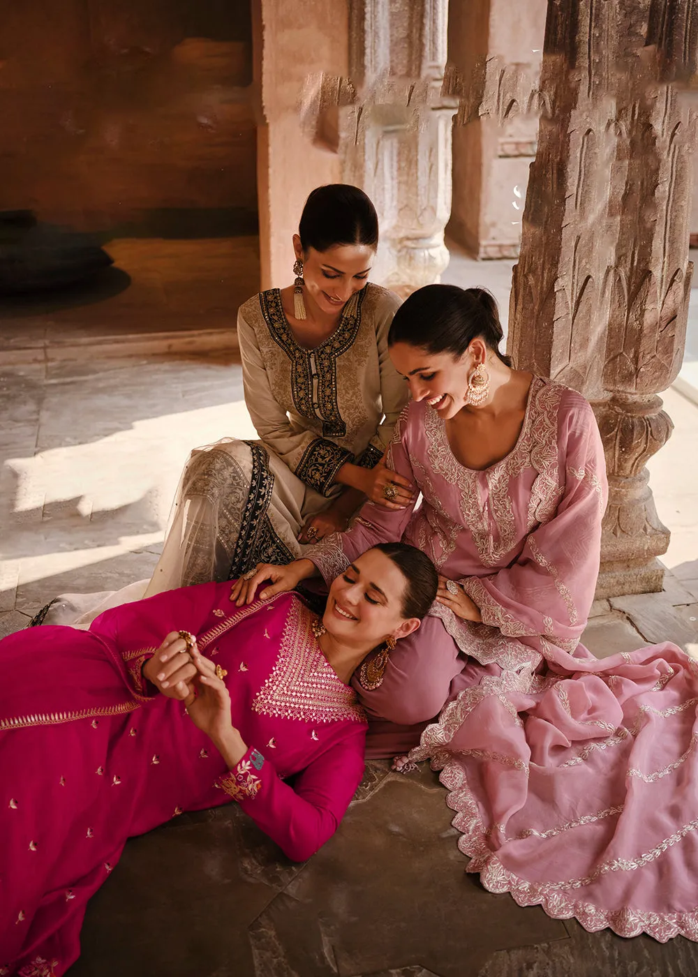 Appealing Cream Wedding Festive Embroidered Salwar Suit