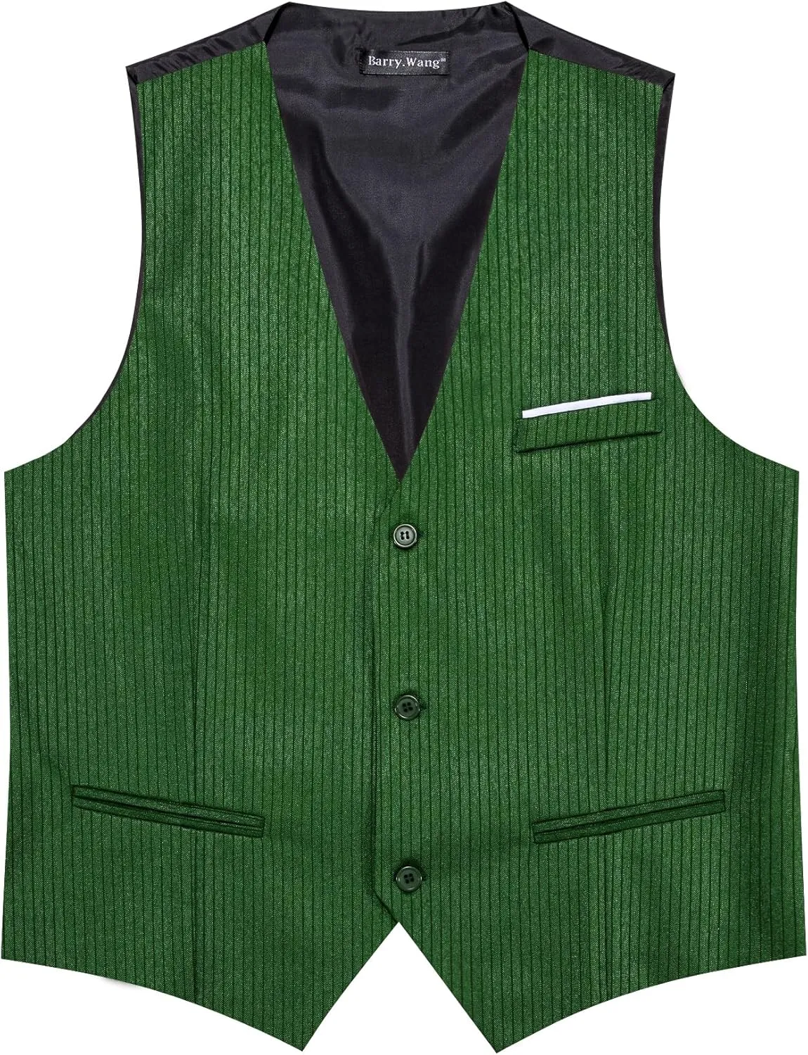 Barry.Wang Mens Formal Suit Vest Slim Fit V-neck 2 Pockets Wedding Party Dress Waistcoat