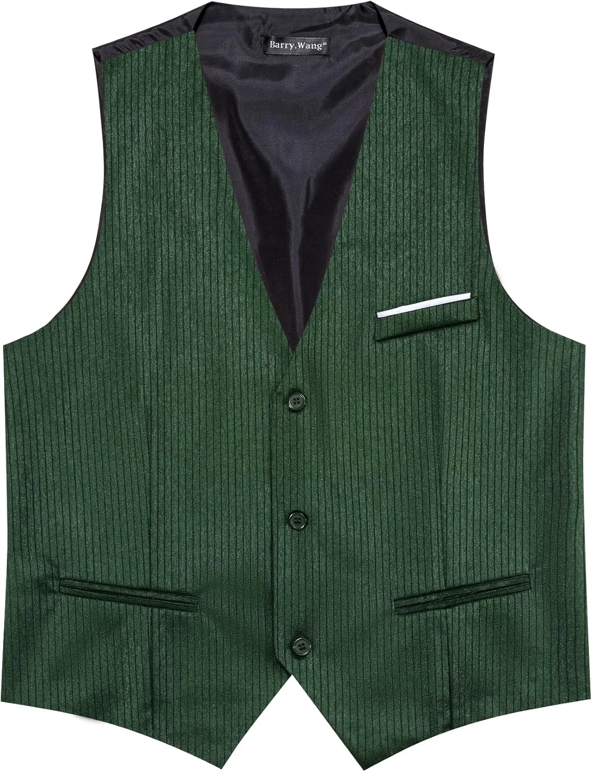Barry.Wang Men's Suit Vest Business Formal Waistcoat Stripe/Plaid Classic Bowtie Set Wedding Party Business