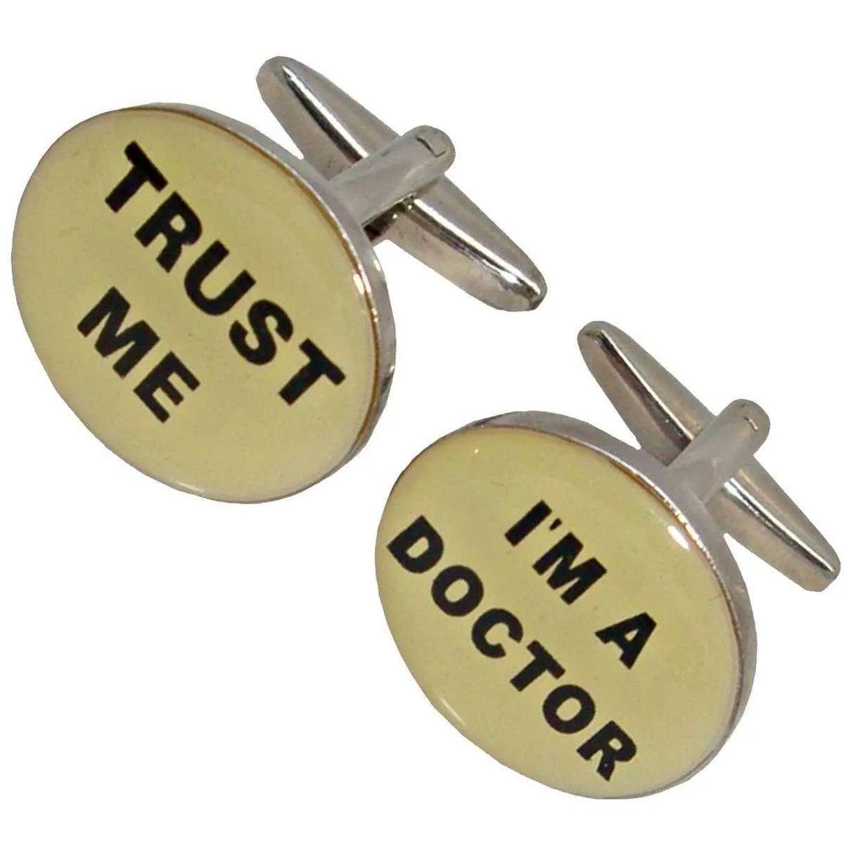 Bassin and Brown Trust Me Im A Doctor Cufflinks - White/Black/Silver