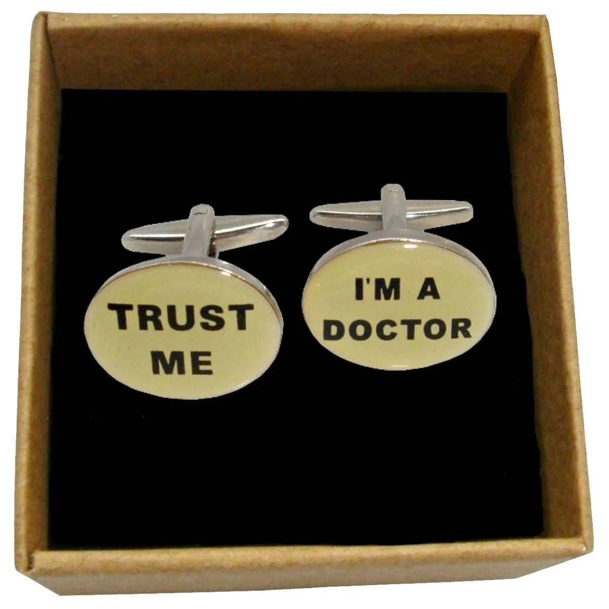 Bassin and Brown Trust Me Im A Doctor Cufflinks - White/Black/Silver