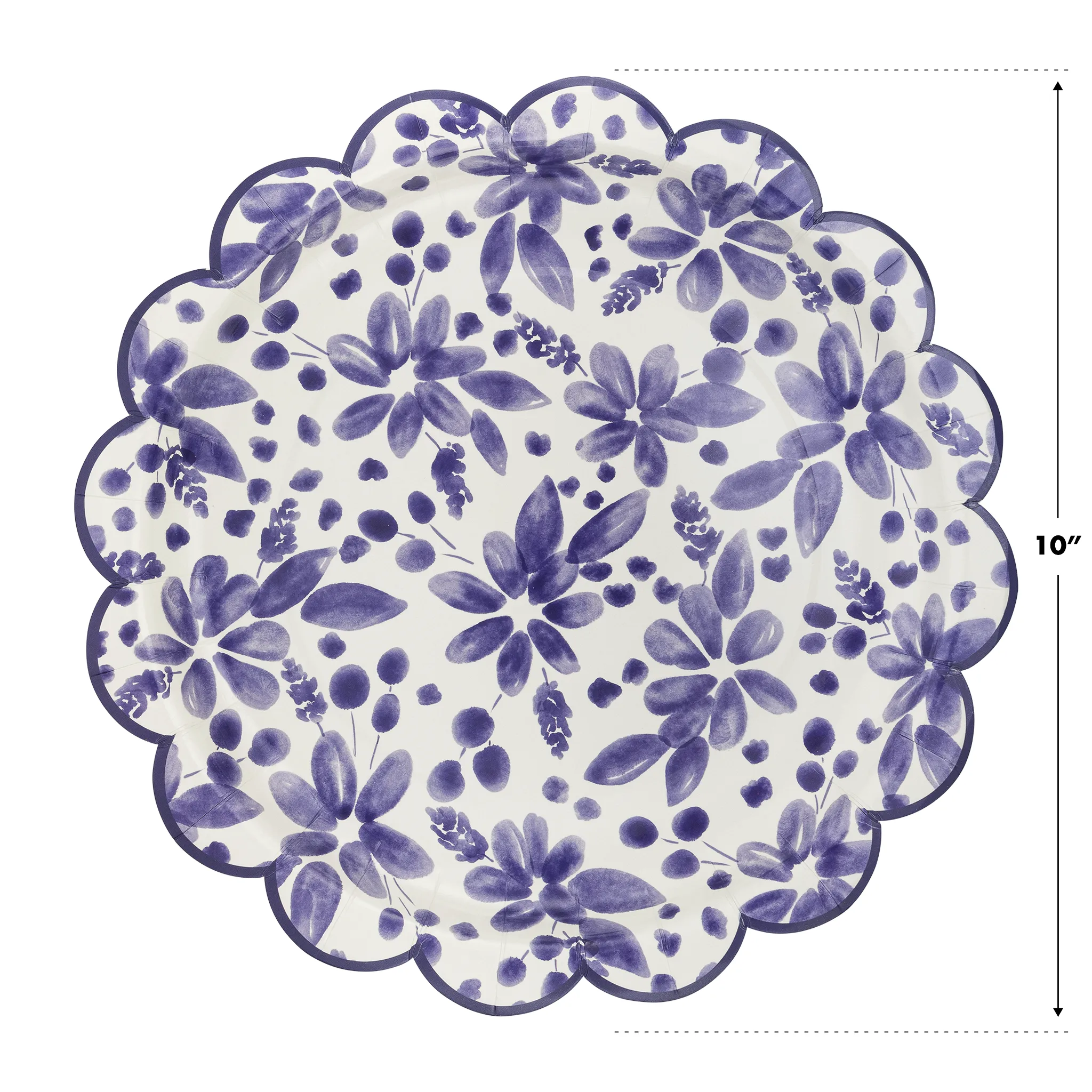 Blue Floral Paper Plate