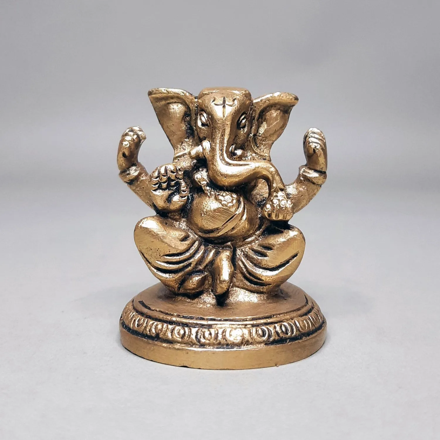Brass Engraved Ganesha Small 2.5 in