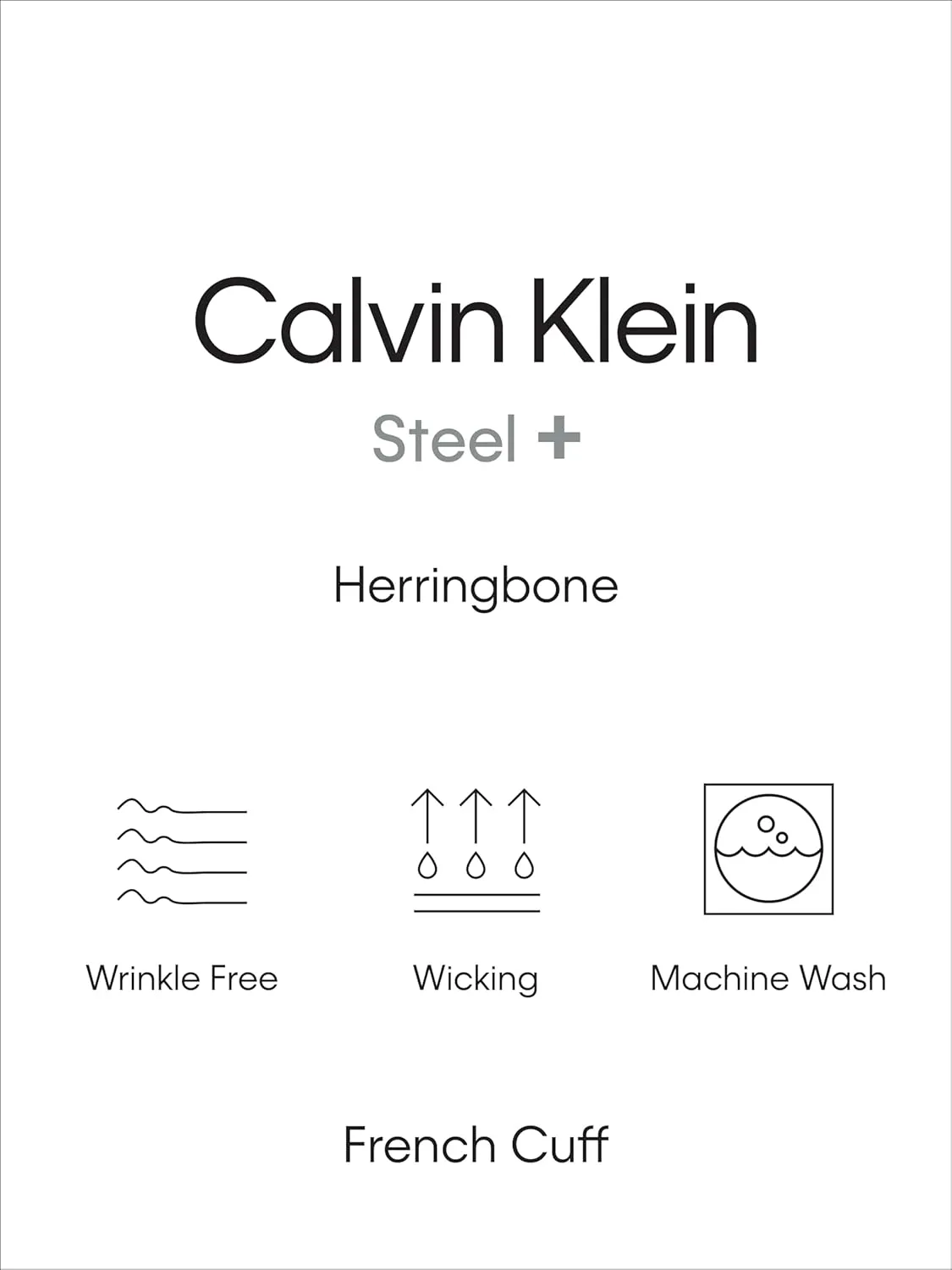 Calvin Klein Men's Dress Shirt Non Iron Herringbone Spread Collar