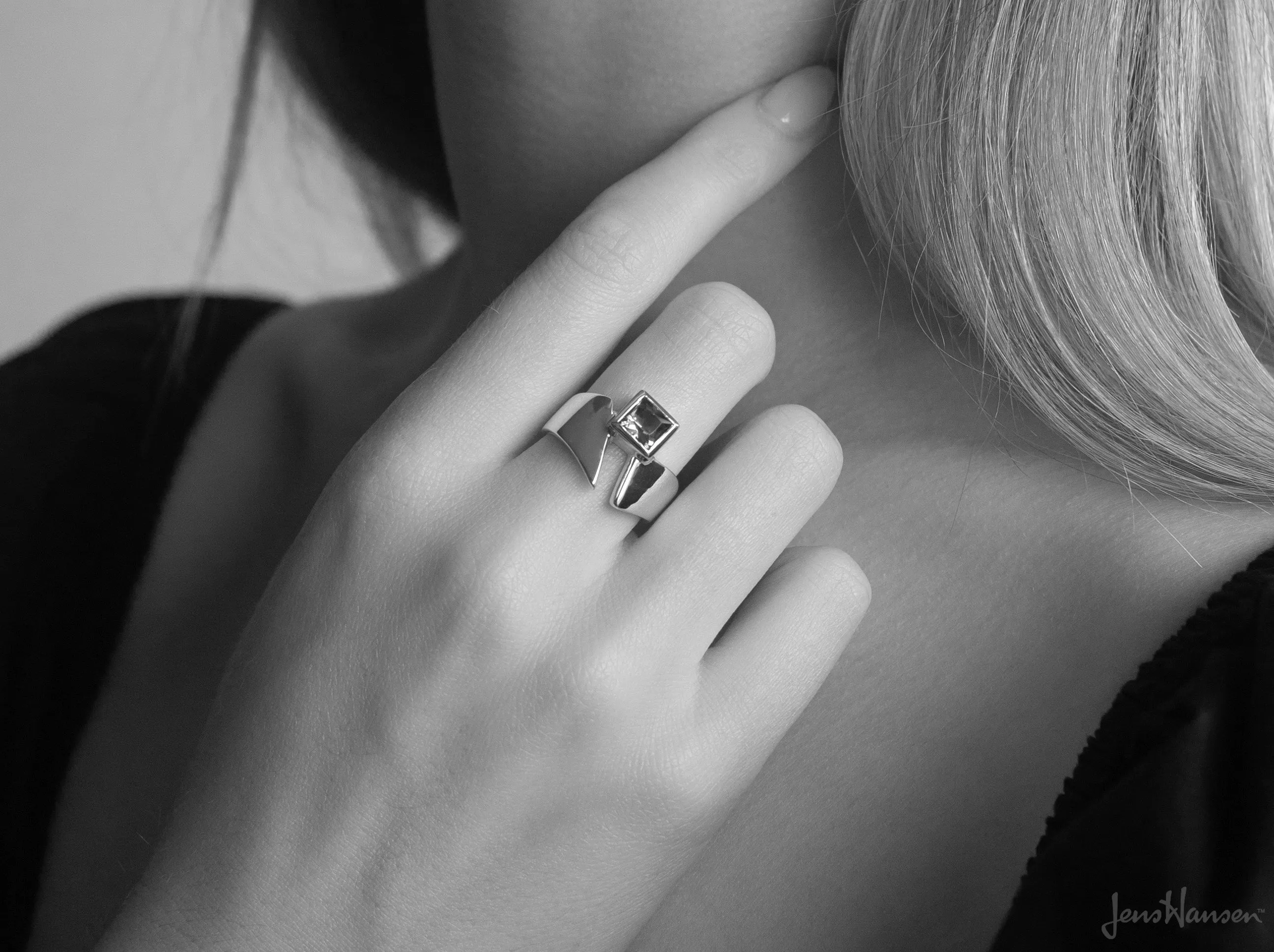 Classic Princess Cut Gemstone Ring, Yellow Gold