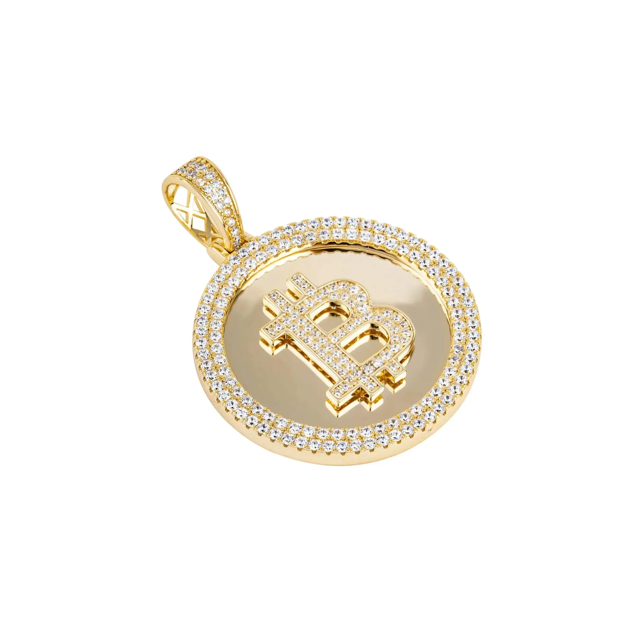 Crypto Elegance Zircon Studded Gold Locket