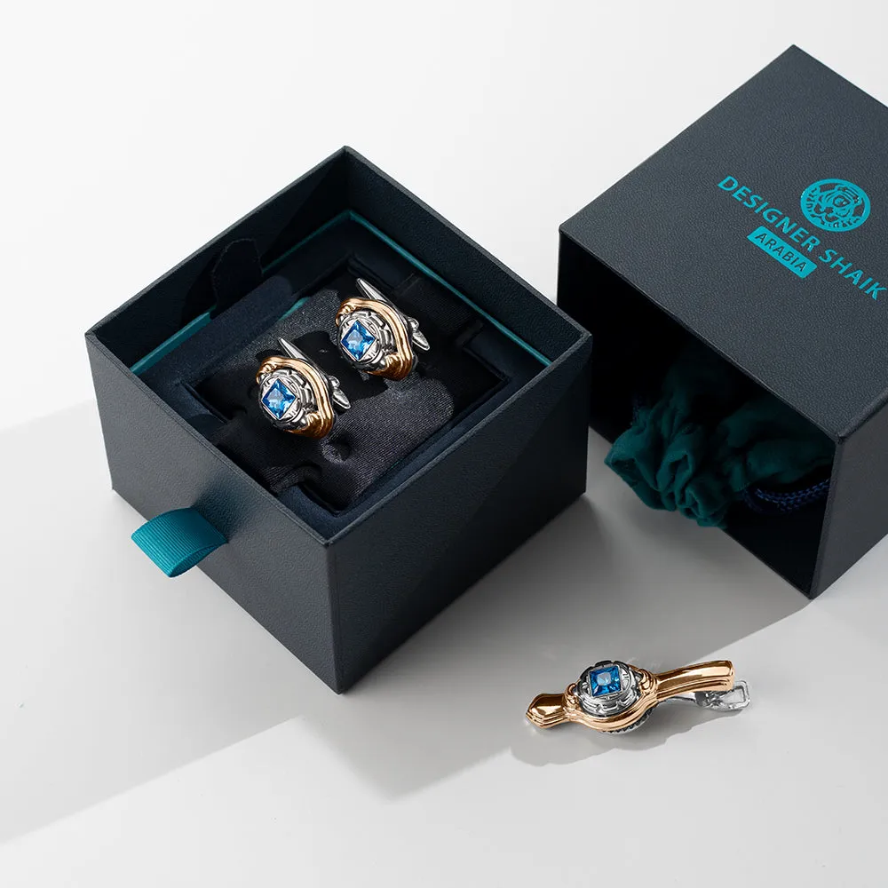 Cufflinks & Tie Pin Set Rose Capri