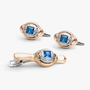 Cufflinks & Tie Pin Set Rose Capri
