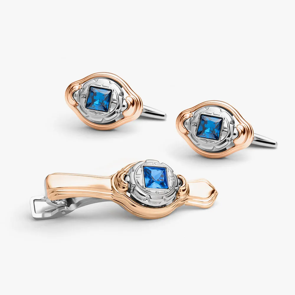 Cufflinks & Tie Pin Set Rose Capri