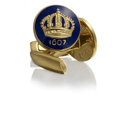 Cufflinks | The Skultuna Crown Gold | Royal Blue