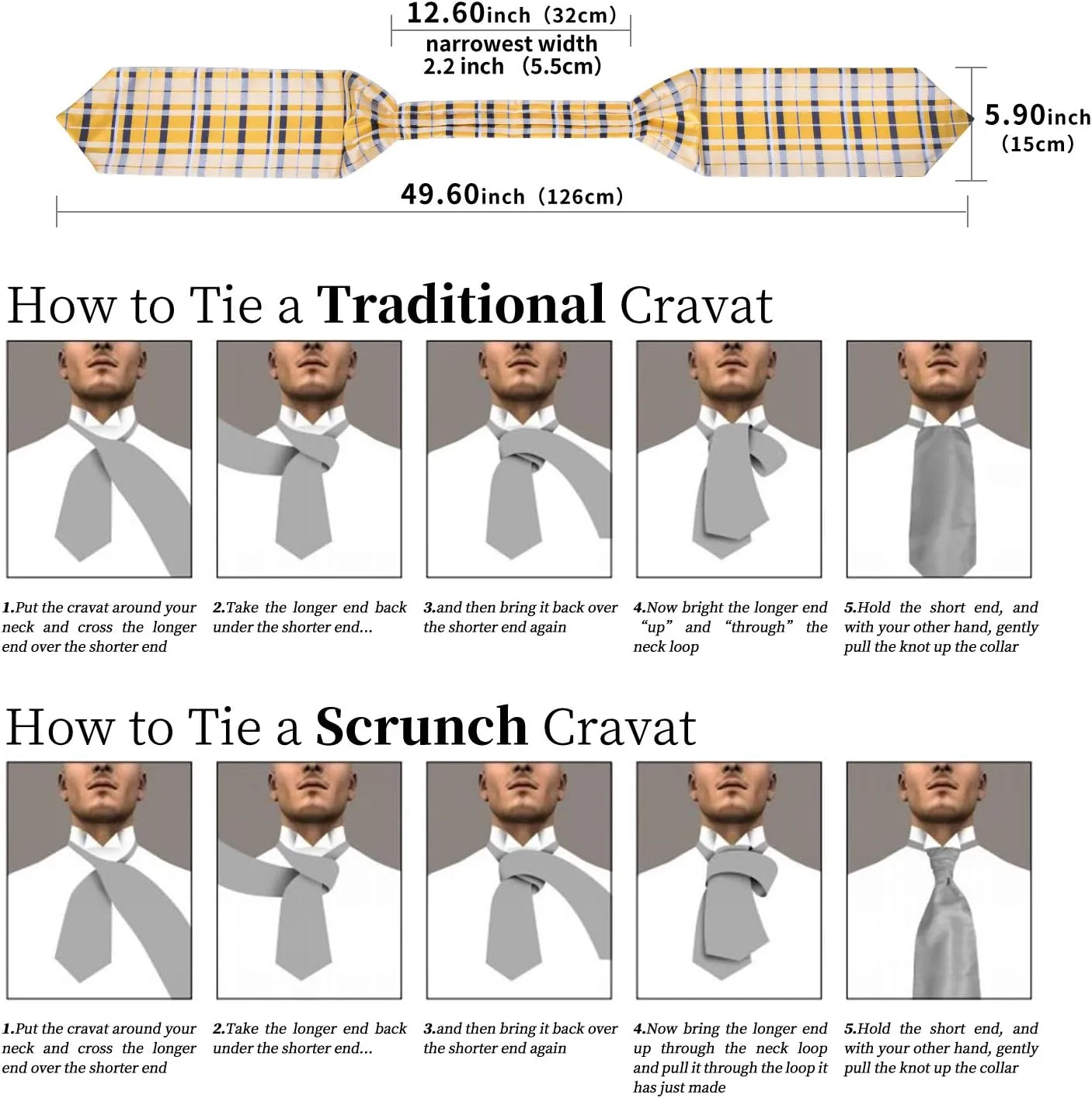 DiBanGu Mens Silk Ascot Ties Paisley Jacquard Woven Cravat and Pocket Square Cufflinks with Lapel Pin for Business Wedding