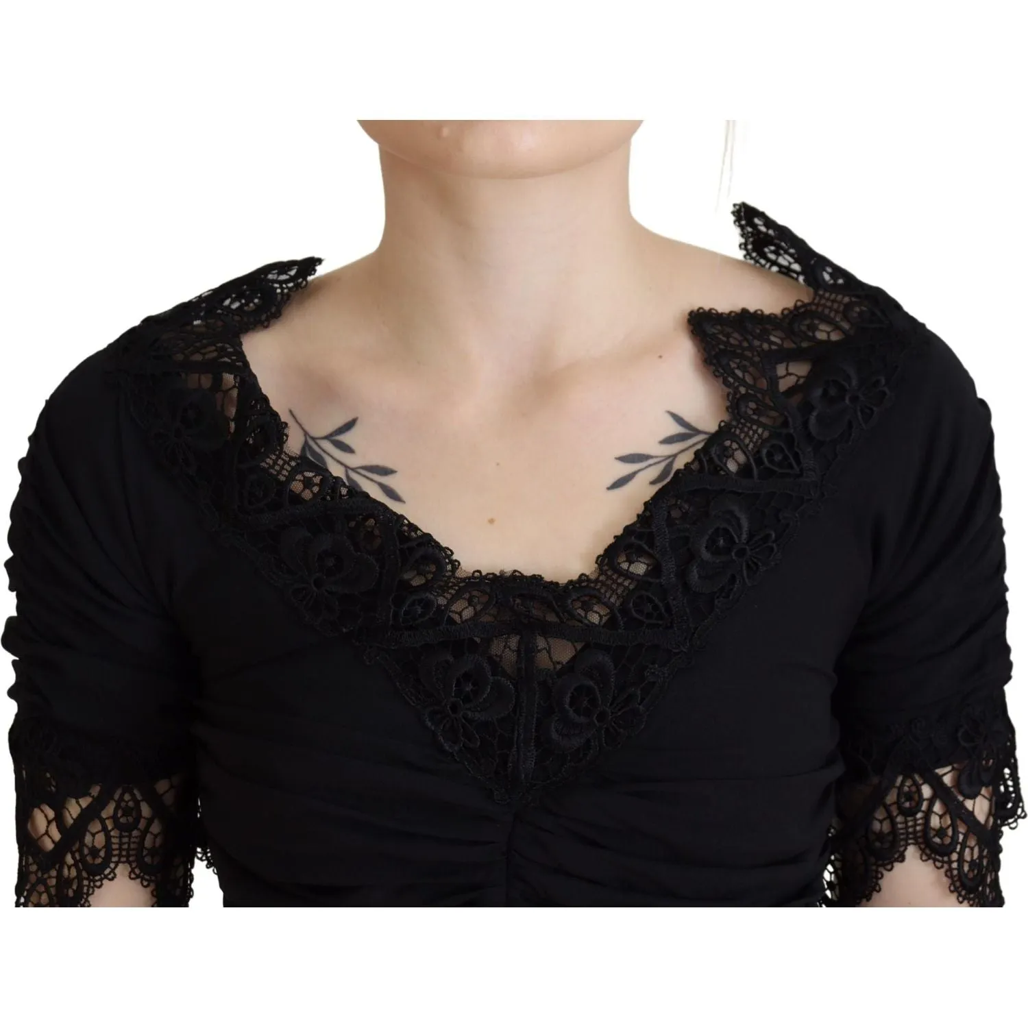 Dolce & Gabbana Elegant Sheath Short Sleeve Midi Dress