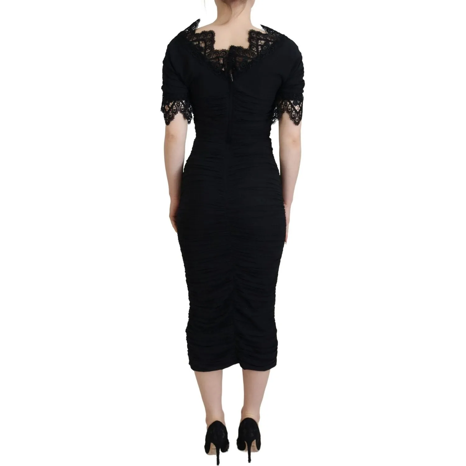 Dolce & Gabbana Elegant Sheath Short Sleeve Midi Dress