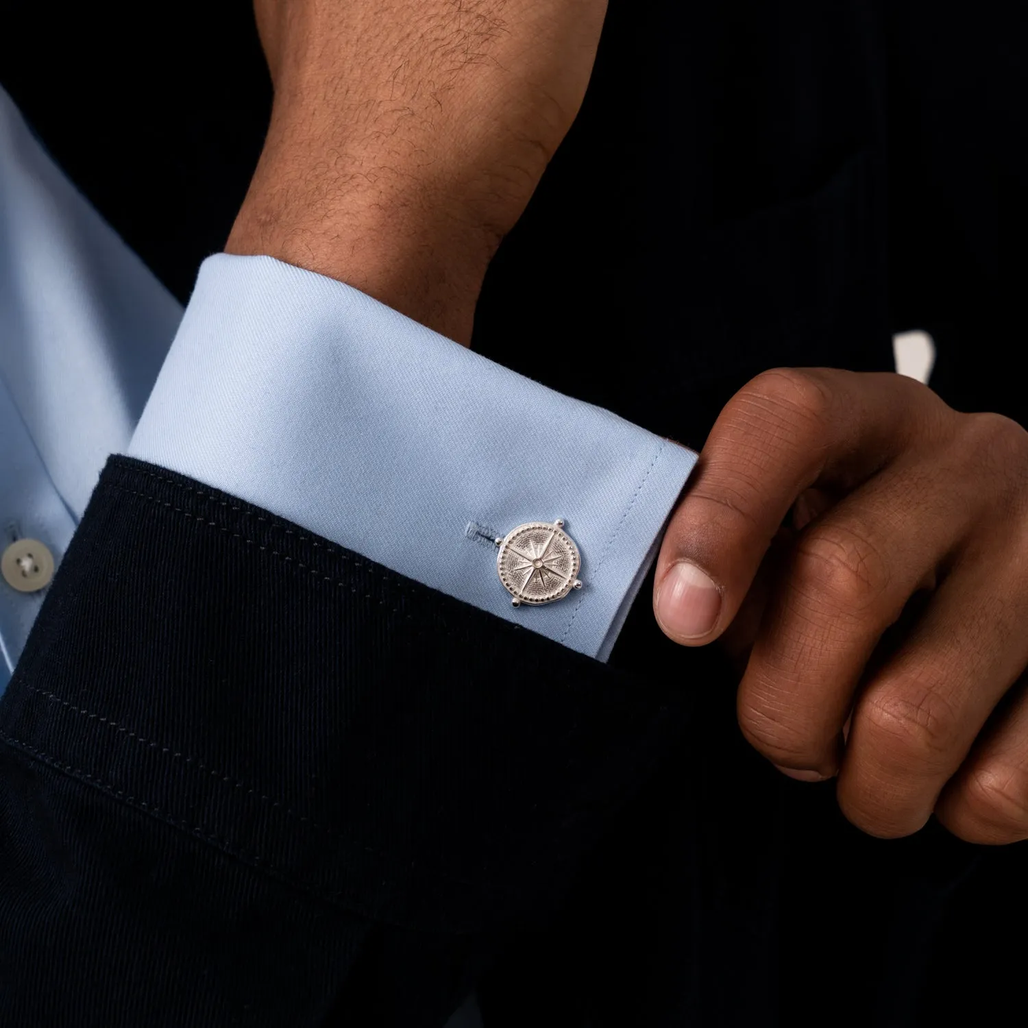 Engravable True North Story Cufflinks
