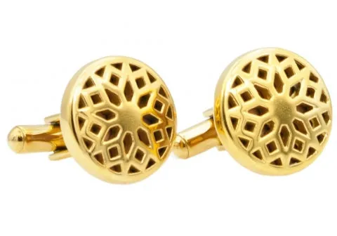 Gold Plated Circle Cufflinks