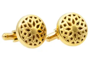 Gold Plated Circle Cufflinks