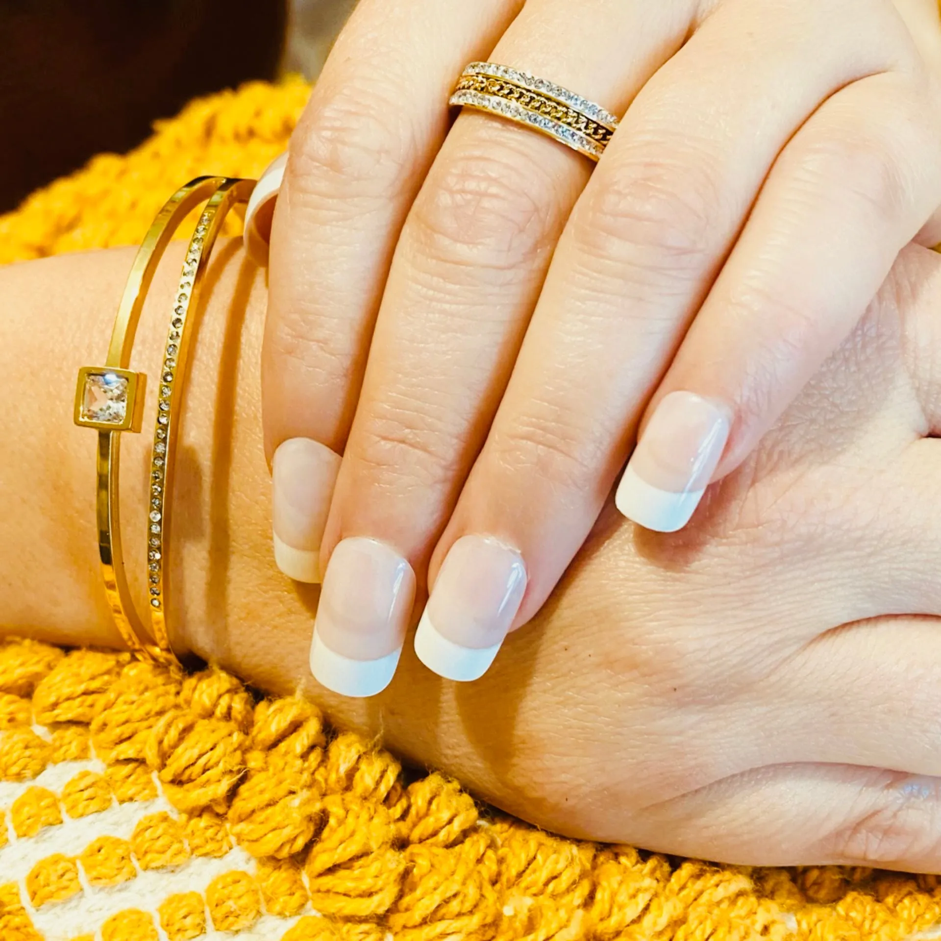 Gold plated Stainless Steel & Cubic Zirconia Ring