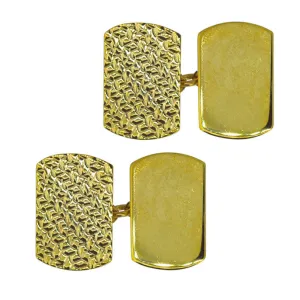 Gold Rectangular Cuff Links