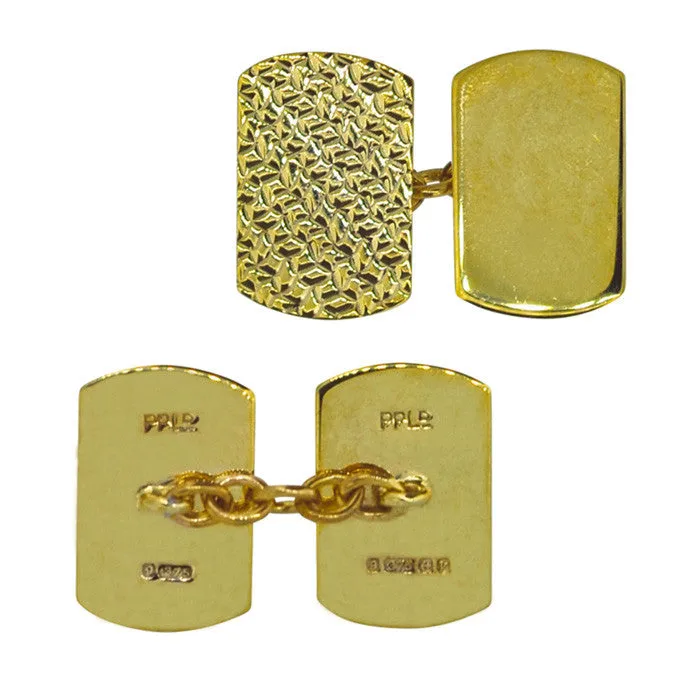 Gold Rectangular Cuff Links