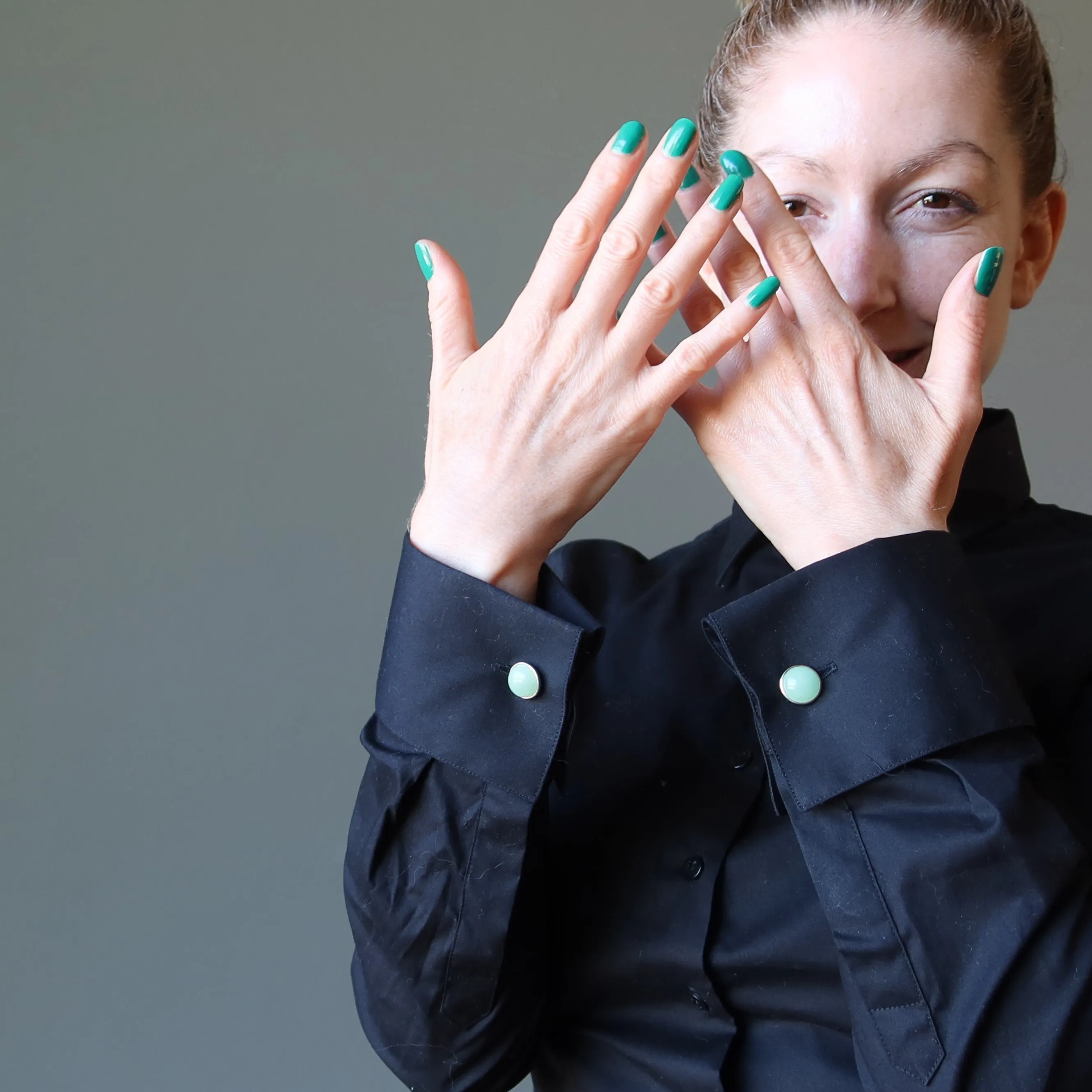 Green Aventurine Cufflinks Dress for Success Elite Gems in Silver