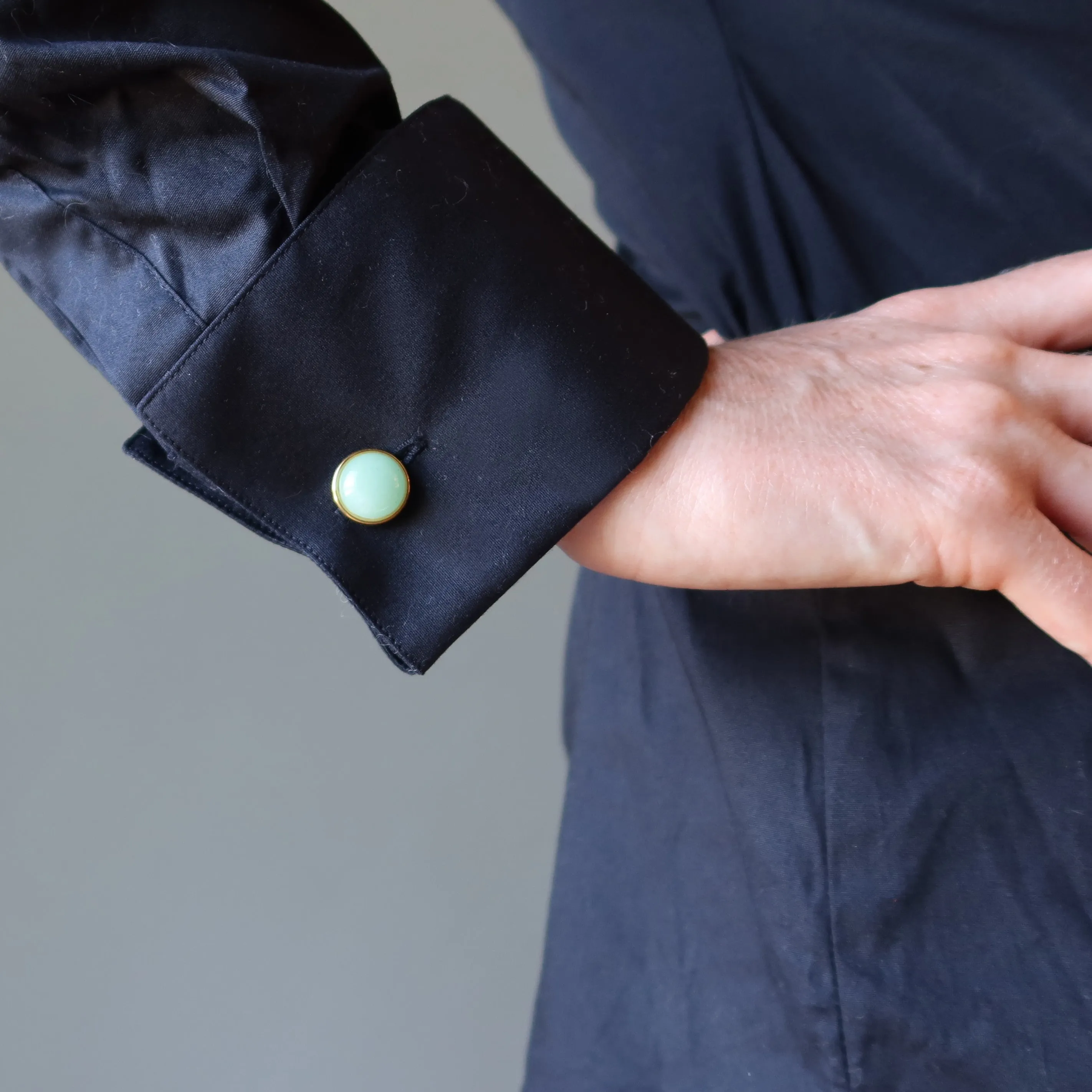 Green Aventurine Cufflinks Money Energy Go for Gold Gemstones