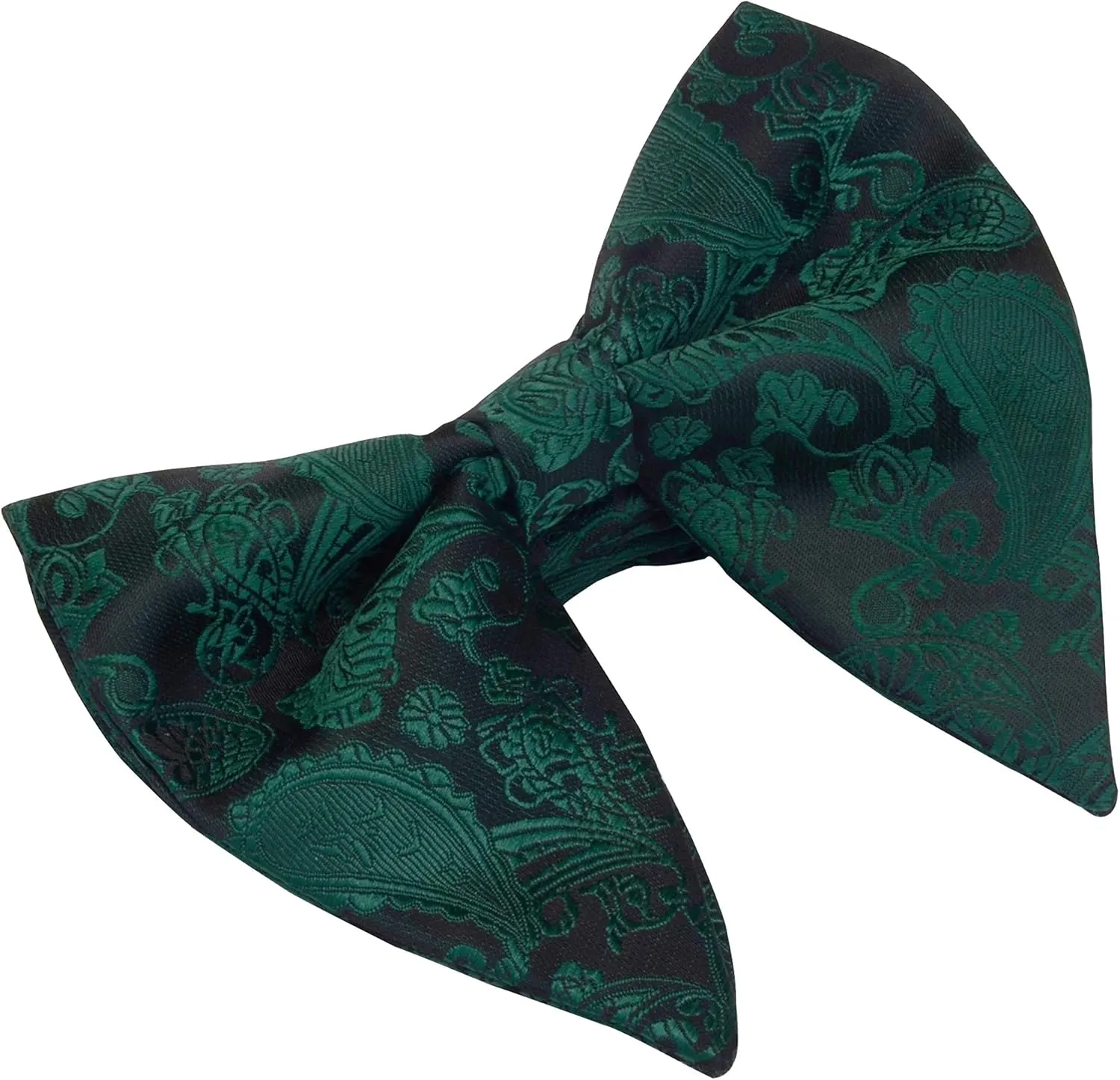 GUSLESON Fashion New Paisley Adjustable Pre-tied Big Bow Tie and Pocket Square Cufflink Set with Gift Box