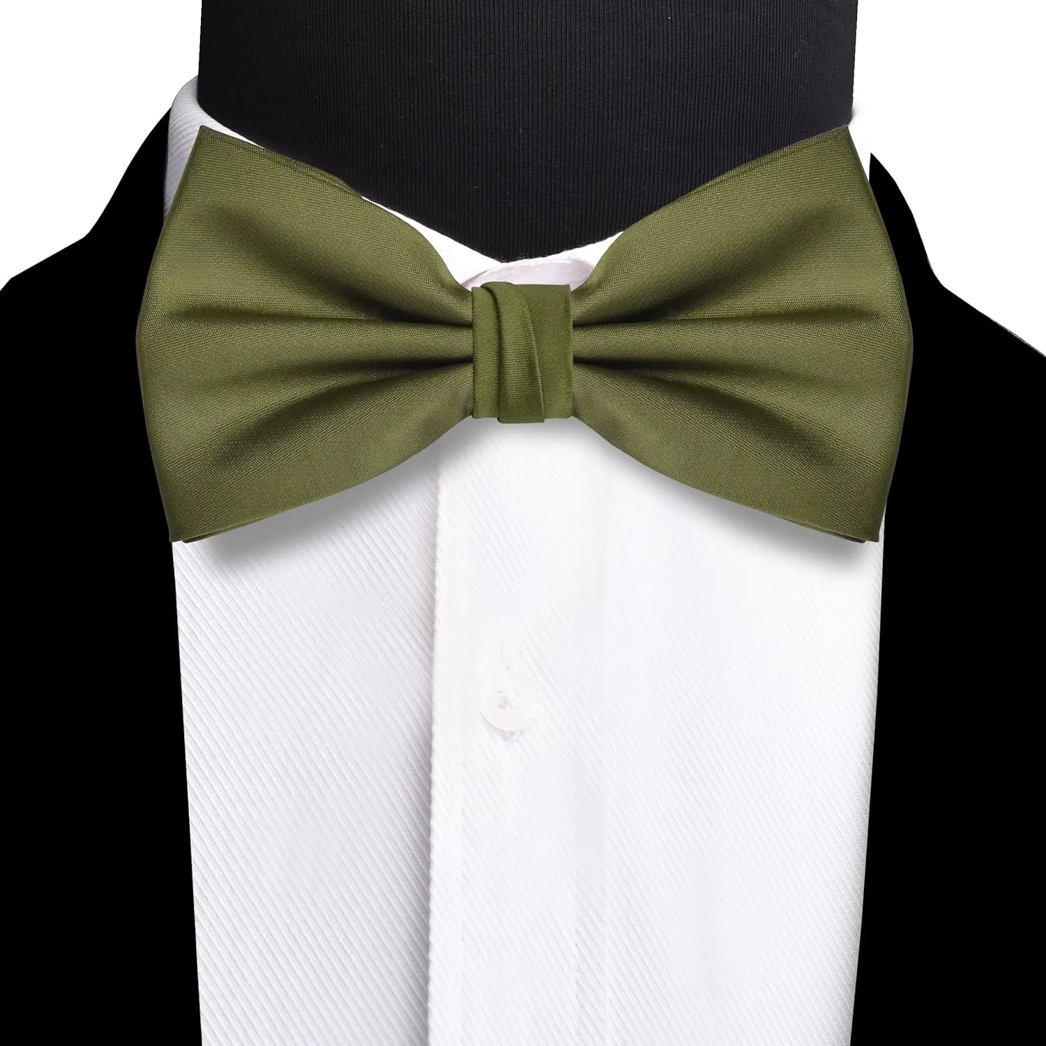 GUSLESON Solid Color Unusual Wrapping Adjustable Pre-tied Bow Tie and Pocket Square Cufflink Set with Gift Box