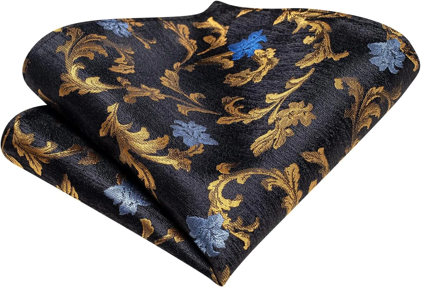 Hi-Tie Silk Ascot for Men Self Tie Men's Cravat and Flower Lapel Pin Handkerchief Cufflinks Set for Wedding Party