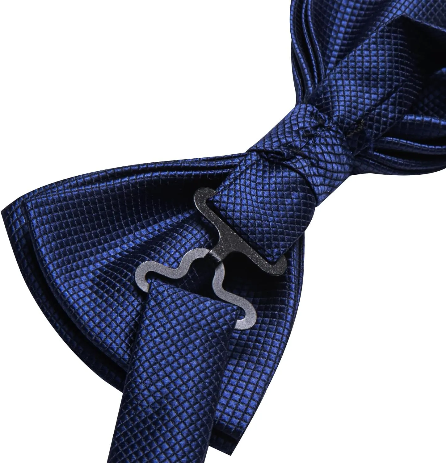 Hi-Tie Silk Bow Ties for Men Pre-Tied Bowties Lapel Pin Pocket Square Cufflinks Set Wedding Adjustable Bow Tie