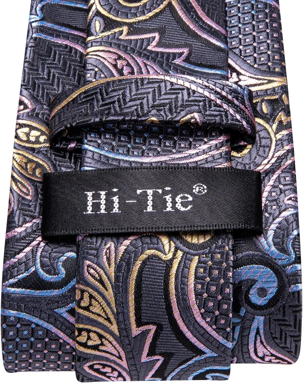 Hi-Tie Silk Paisley Ties for Men Necktie Pocket Square Cufflinks Set Foral Tie Sets Formal Business