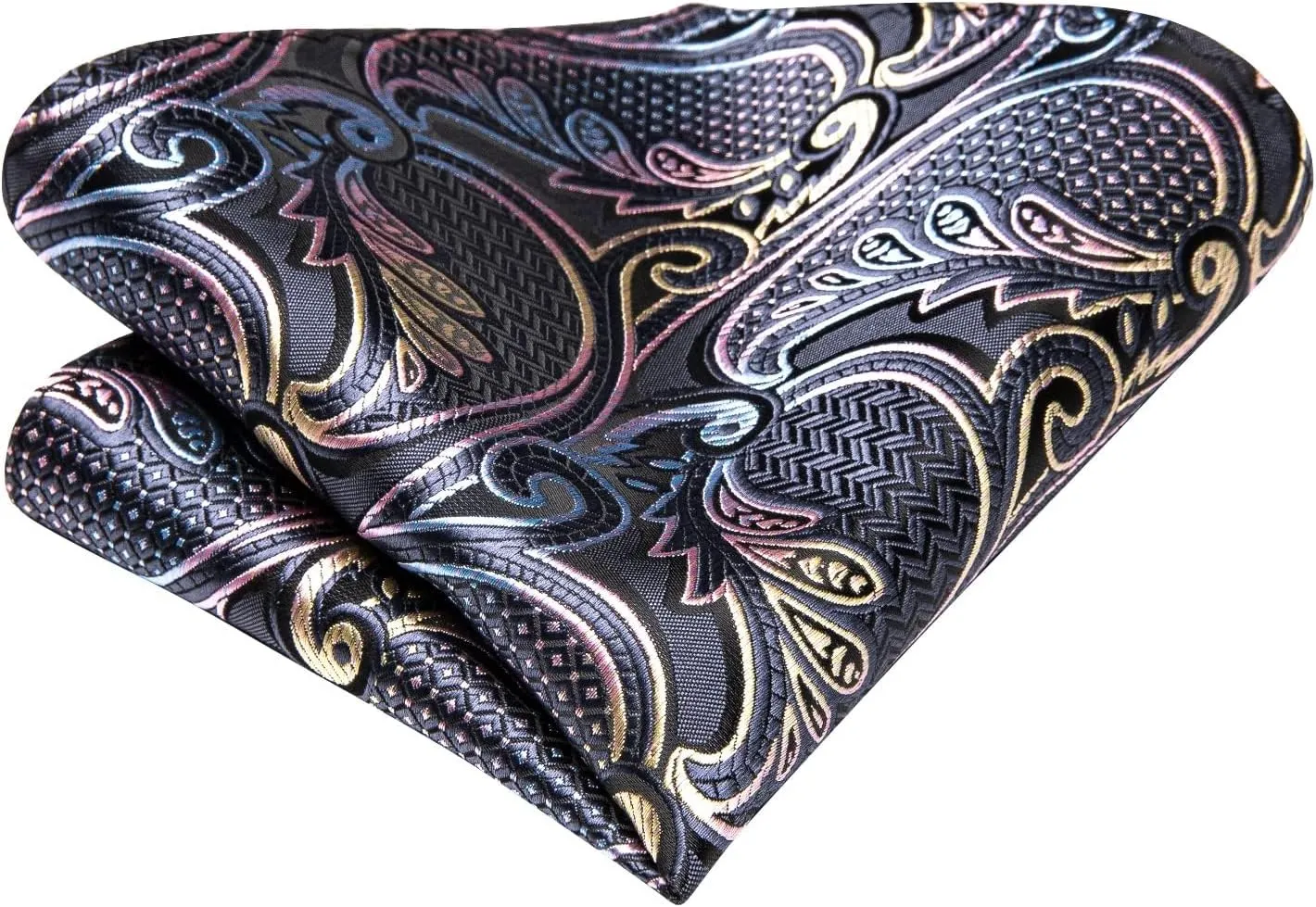 Hi-Tie Silk Paisley Ties for Men Necktie Pocket Square Cufflinks Set Foral Tie Sets Formal Business