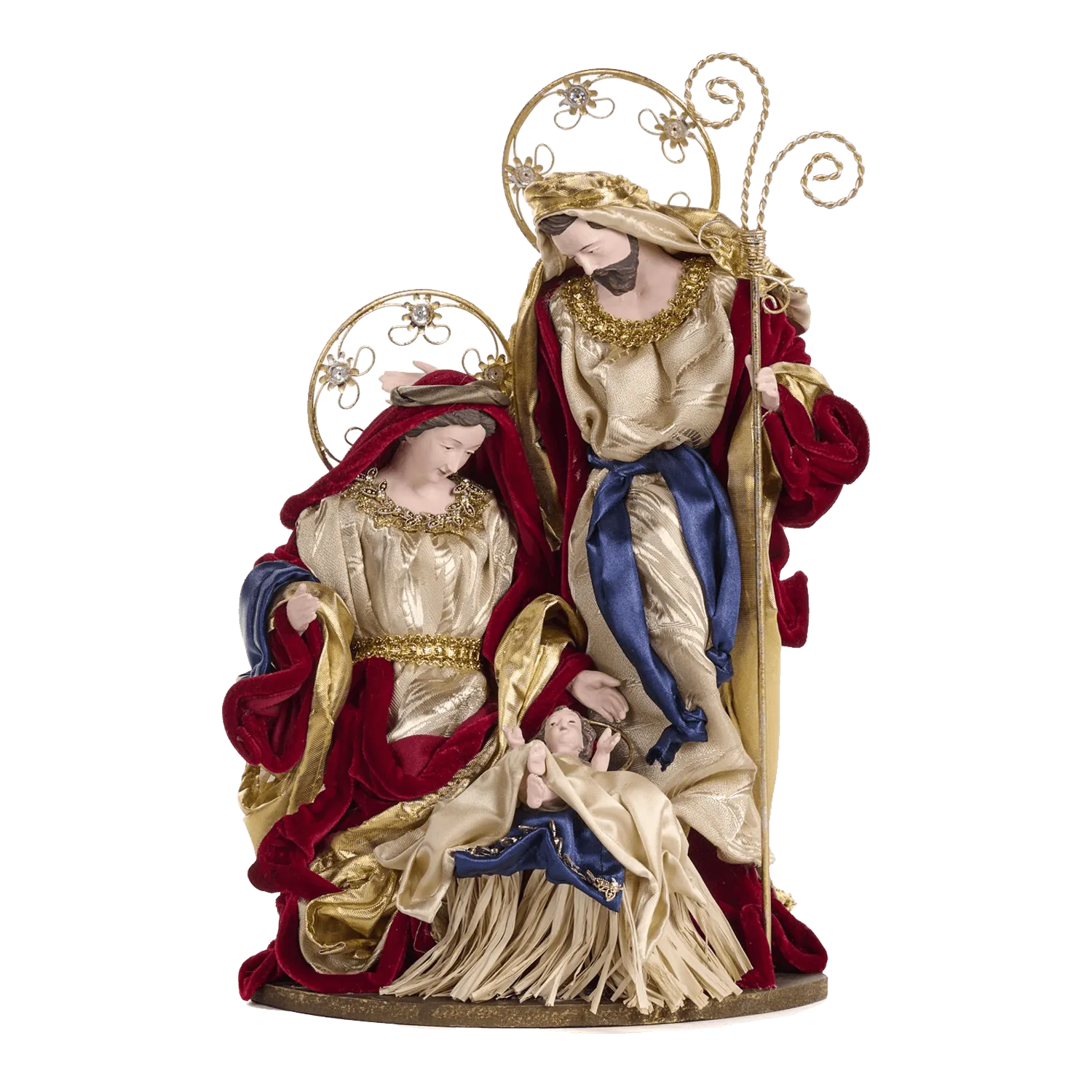 HOLY FAMILY - NATIVITY SET WITH FABRIC CLOTHING