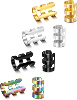 JewelrieShop Earcuffs for Men Stainless Steel Clip on Cartilage Helix Ear Cuffs Non-Piercing Punk Earrings Women