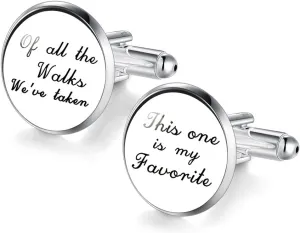 JIAYIQI Cufflinks for Dad Sweet Words Cufflinks for Men