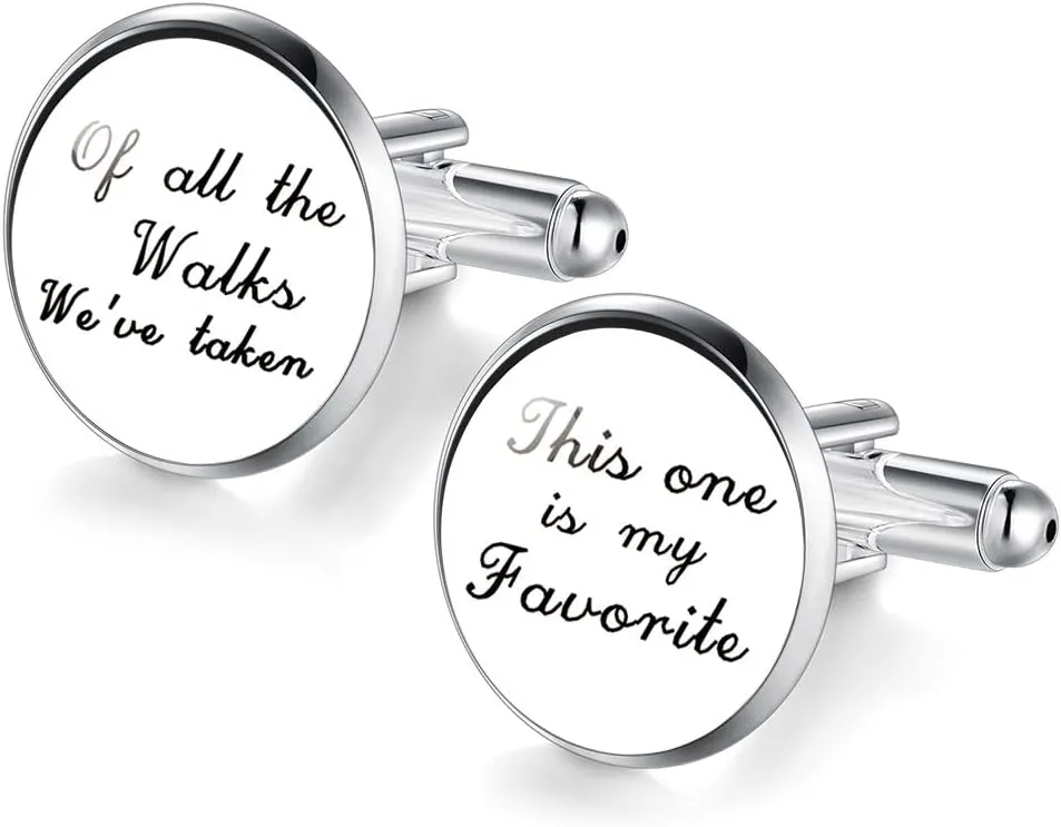 JIAYIQI Cufflinks for Dad Sweet Words Cufflinks for Men