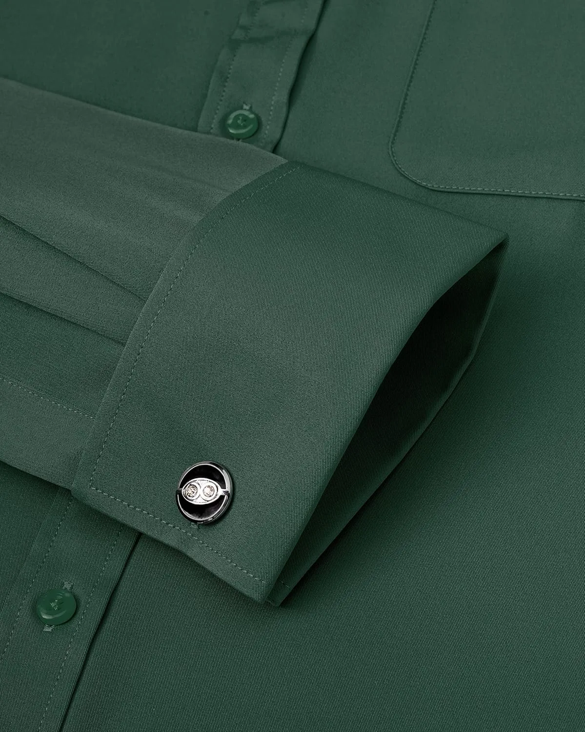 J.VER Men's French Cuff Dress Shirts Regular Fit Long Sleeve Spread Collar Metal Cufflink